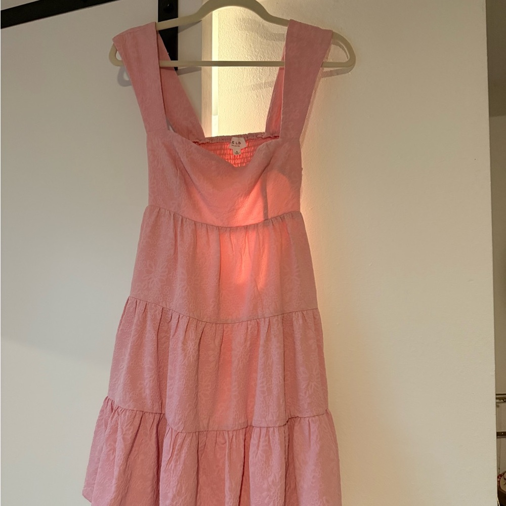 Pink flower print dress
